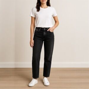 NWT Arizona Highest Rise Vintage Straight Jeans Black Size 10